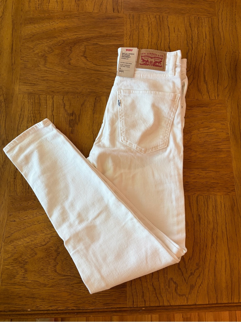 Levi's White Mike High Super Skinny Ankle Jeans